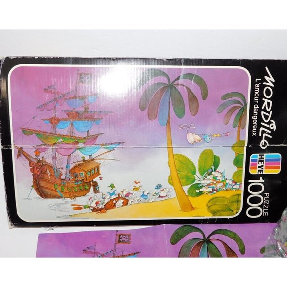 VTG 1974 HEYE Mordillo jigsaw puzzle 1000 pcs L'Amour Dangereux COMPLETE - Picture 3 of 7
